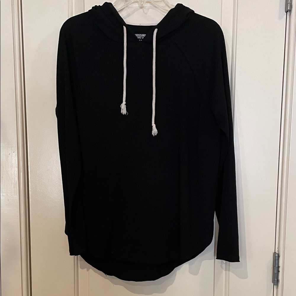 Mossimo Supply Co. Black Hoodie Sweatshirt split side